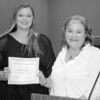 Submitted | The Wayne County News
Candace Cooley of Waynesboro, at left, accepts her certificate for court
reporter training from veteran court reporter Twila Jordan-Hoover on
Friday, July 29.