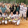 Before Tuesday night's softball game, seniors (kneeling left to right) Carrie Ann Beasley, Erin West, Madison Newburn and Annaston Tate were honored.